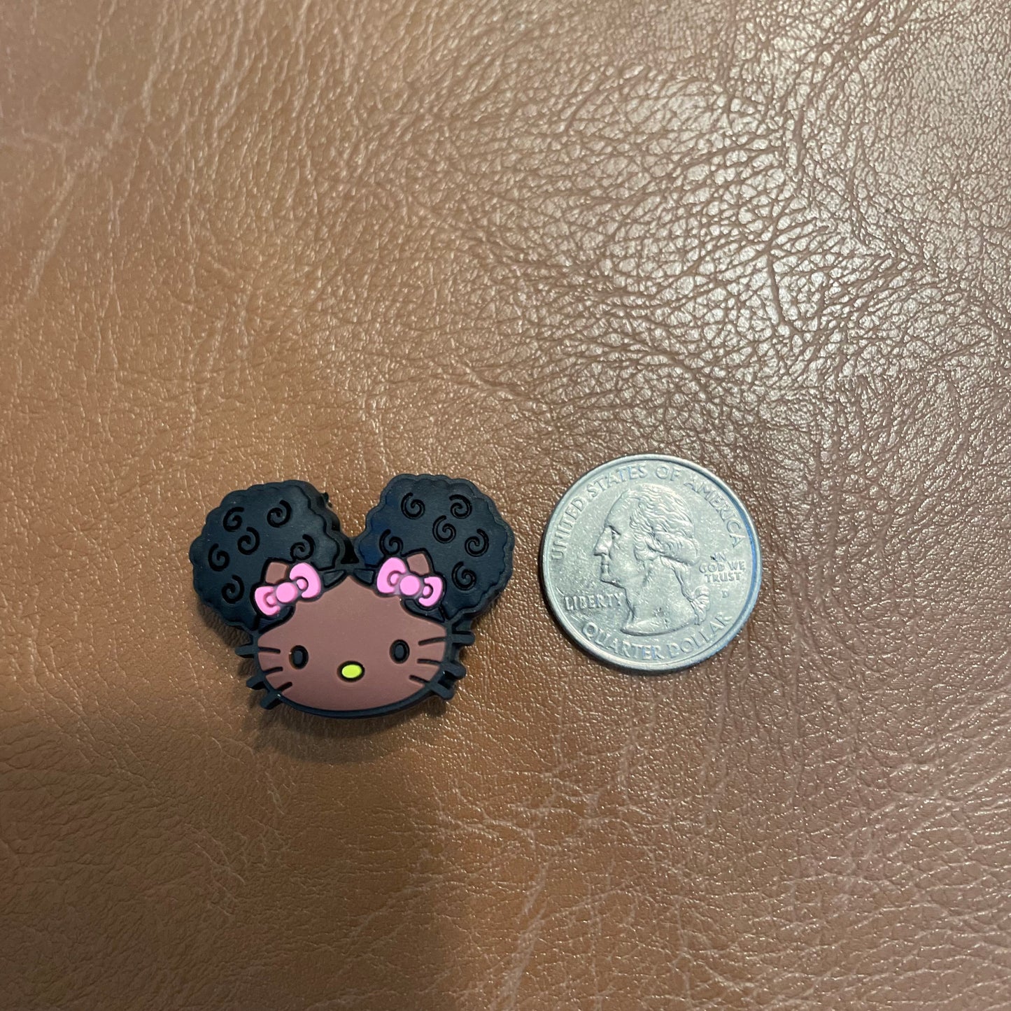 Kitty Afro Puff Croc Charm
