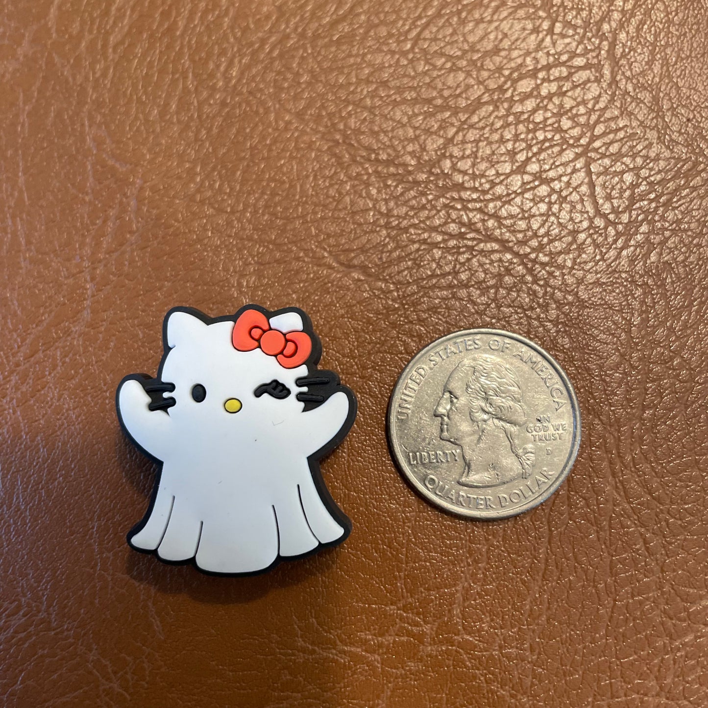 Ghost Kitty Croc Charm