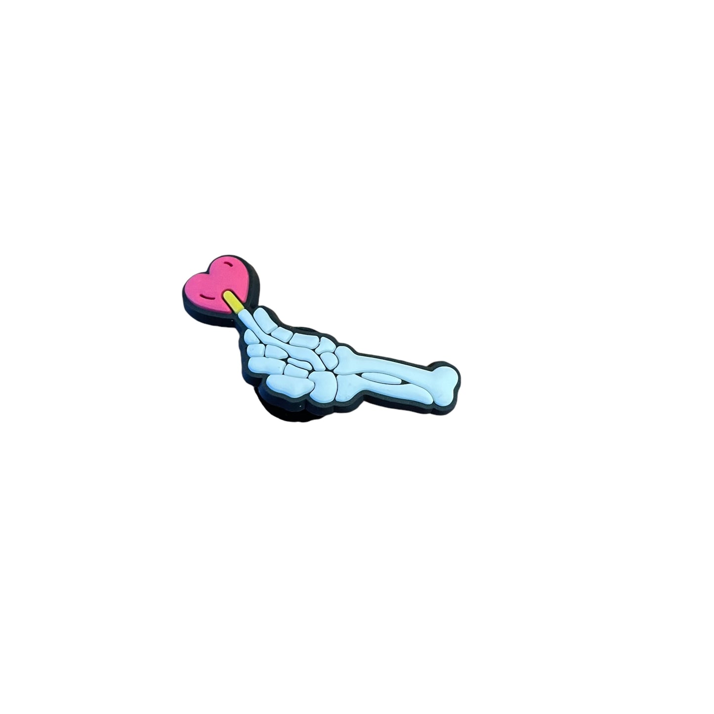 Skeleton Hand Heart Lollipop Croc Charm