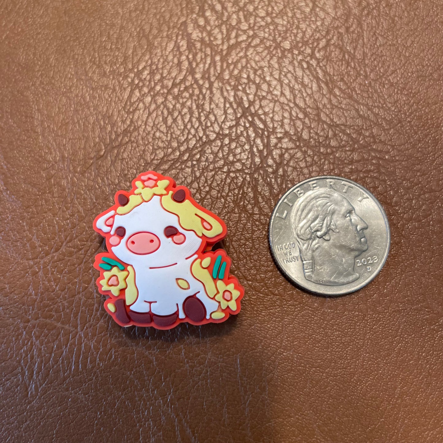 Cute Cow With Flowers Croc Charm
