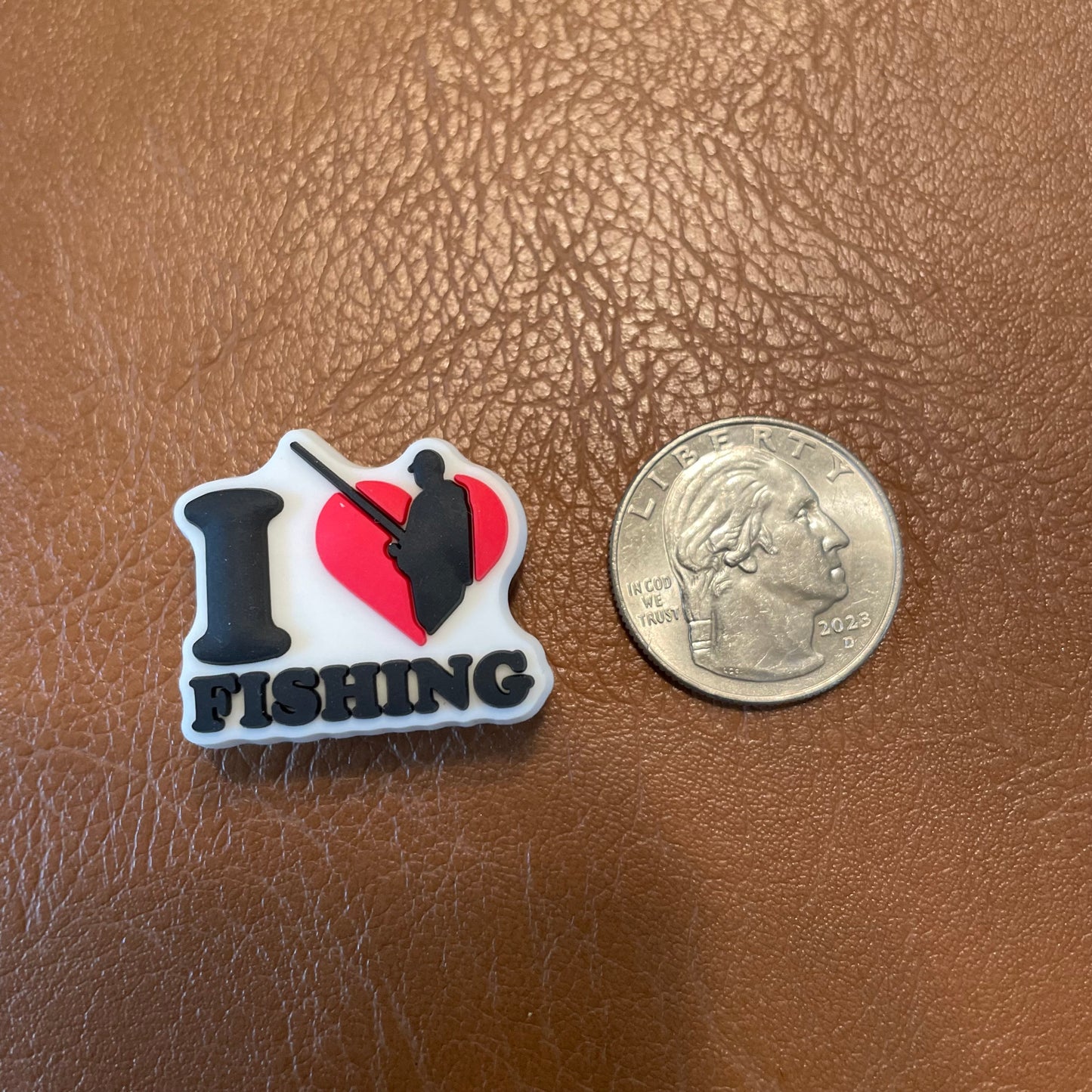 I Love Fishing Croc Charm