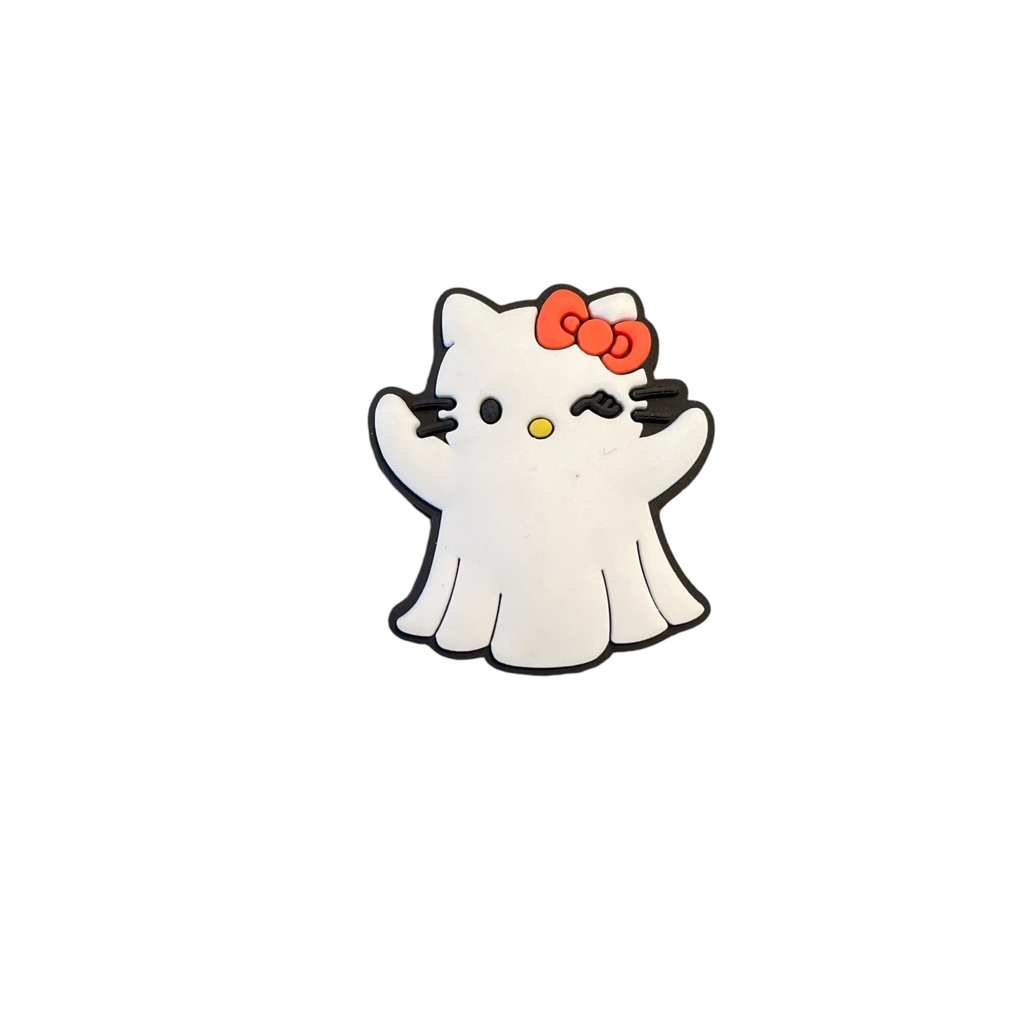 Ghost Kitty Croc Charm