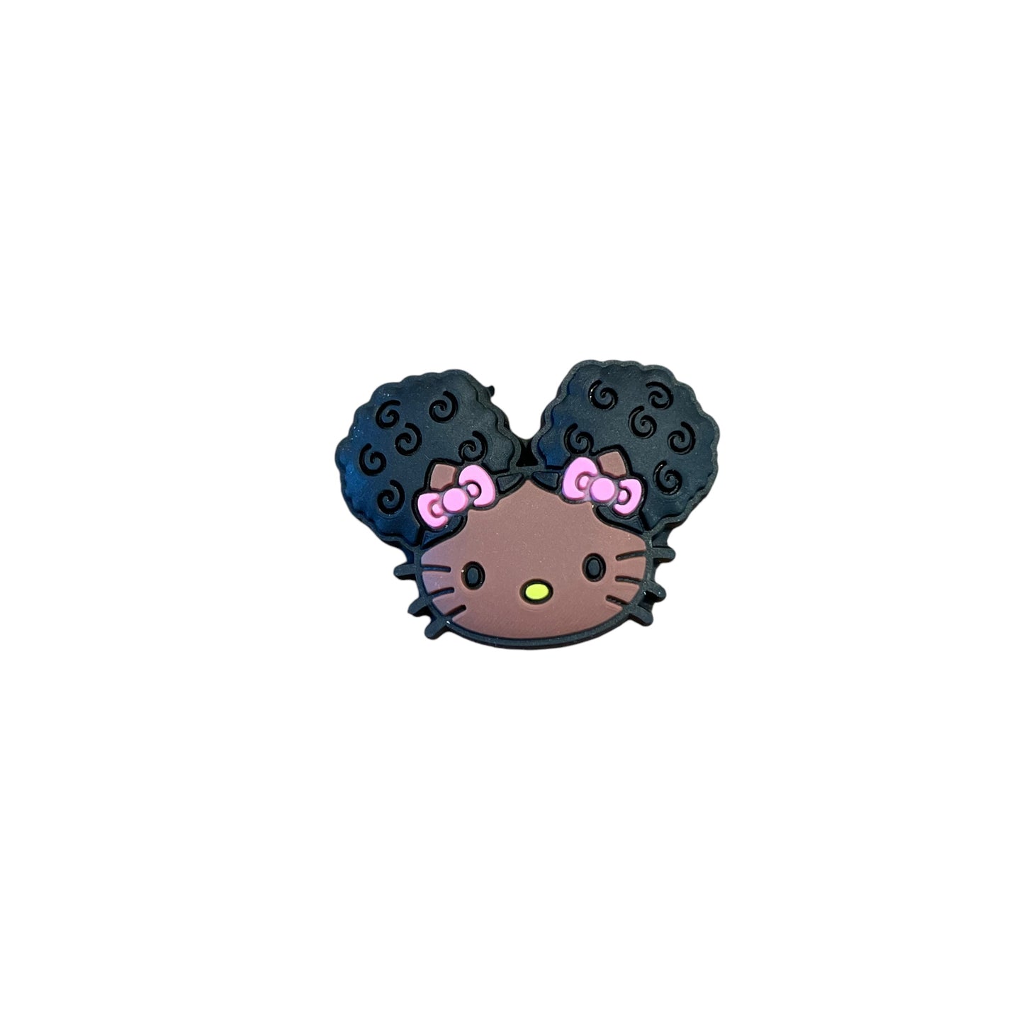 Kitty Afro Puff Croc Charm